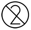 Single use symbol number 2 crossed out in circle